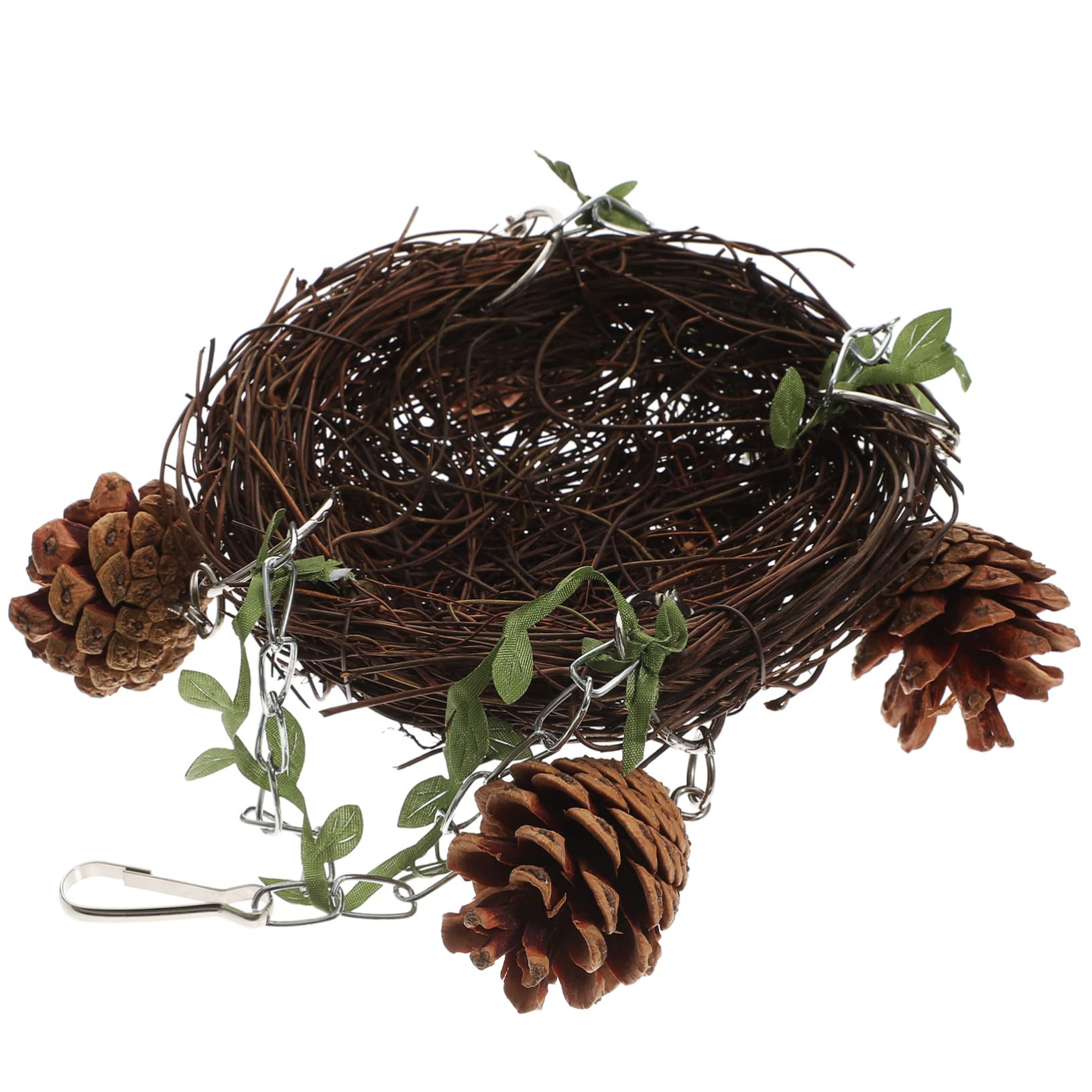 BESPORTBLE 4pezzi Nido Sospeso Rattan per Pappagalli e Uccelli Giochi per Uccelli Accessorio per Allenamento e Divertimento Resistente e Duraturo Atmosfera Calda e Accogliente Adatto
