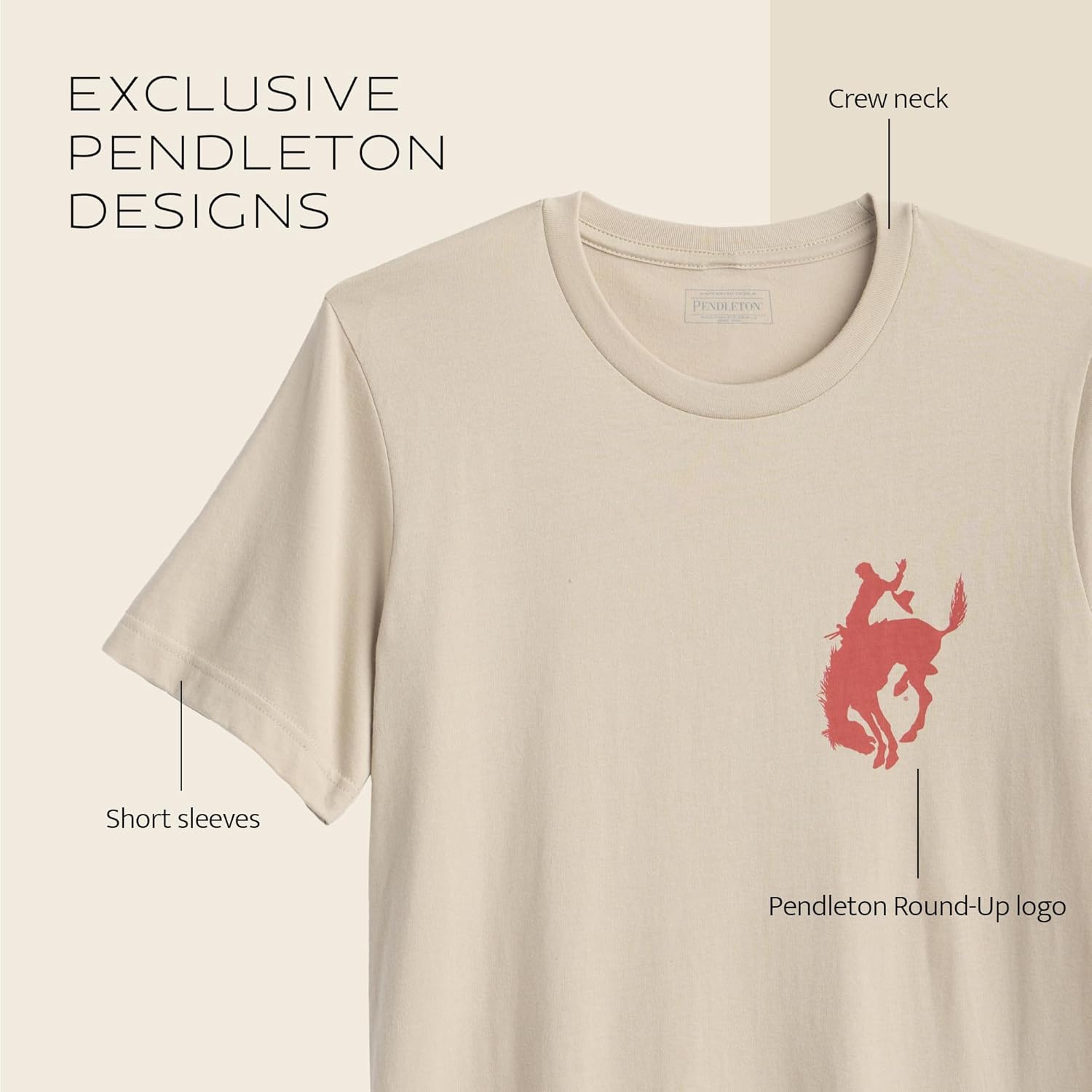 Pendleton Men's Graphic T-Shirt, 100% Cotton Short Sleeve Tee, Soft Water-Based Print Casual Shirt, Crew Neck