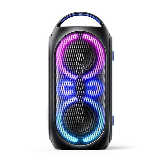 Soundcore Anker Rave Party 2 Draagbare Speaker, 120W Stereo Sound, PartyCast 2.0, Light Show, IPX4 Water-Resistant, 16H Playtime, Mic Input, Custom EQ & Bass Up for Party, bumperkleven, achtertuin,