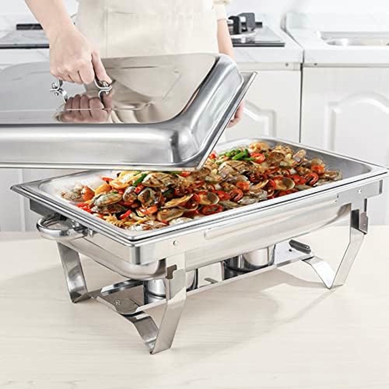 Plateau chauffant buffet 11 pièces amovible pour événement de traiteur