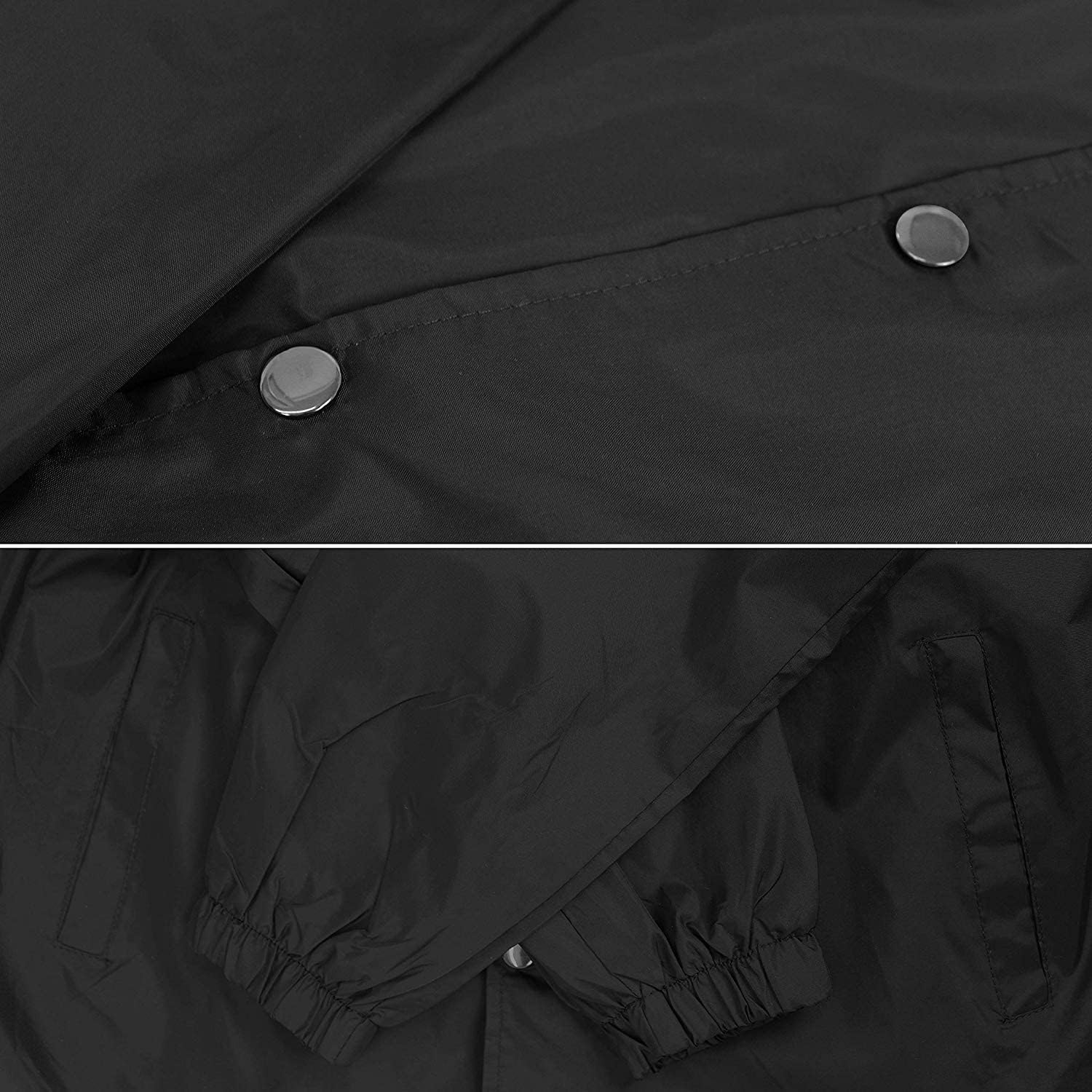 vkwear Men's Lightweight Water Resistant Button Up Nylon Windbreaker Coach Jacket