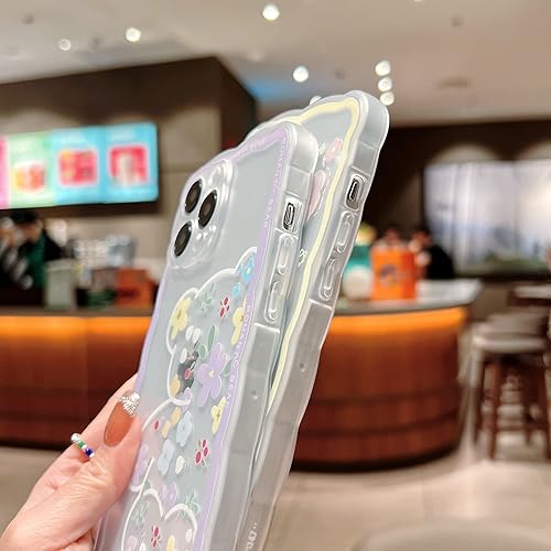 Miniatura 6 de Funda compatible con iPhone 13 Pro, bonito diseño floral de mariposa de dibujos animados para mujeres y niñas, funda estética kawaii delgada y suave