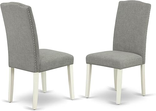 Miniatura 4 de East West Furniture ANEN5-LWH-06 - Juego de muebles de comedor de 5 piezas, incluye una mesa de cocina redonda con pedestal y 4 sillas de comedor