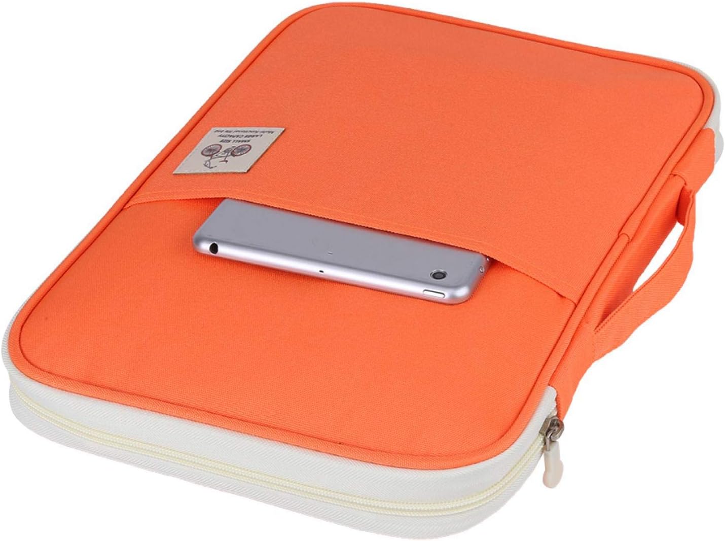 5Colors A4 Document Bags File Folder Portfolio Organizer Computer Notebook Zippered Case(Orange)
