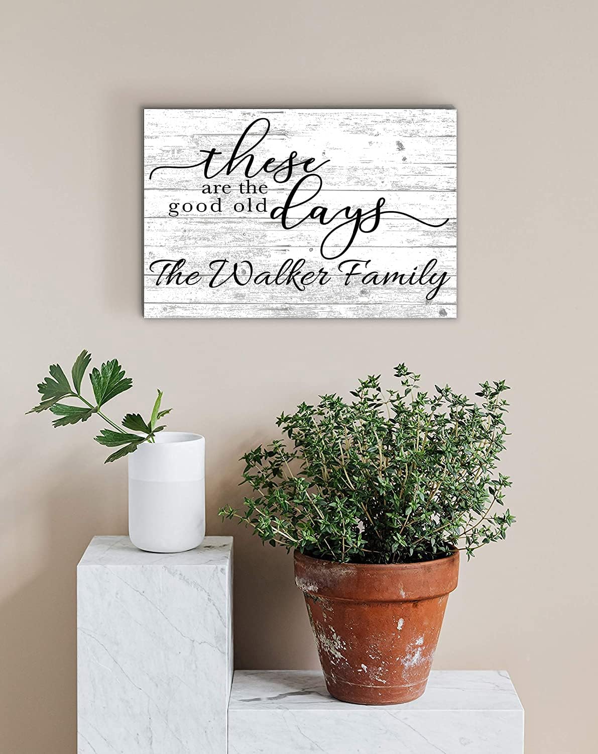 These are the Good Old Days Personalized Family Name Sign Custom Wood Farmhouse Décor for Home, Wedding, Family or Couples Gift Idea