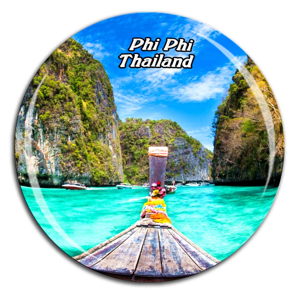 Weekino Maya Bay Phi Phi Islands Thailand Fridge Magnet 3D Crystal Glass Tourist City Travel Souvenir Collection Gift Strong Refrigerator Sticker