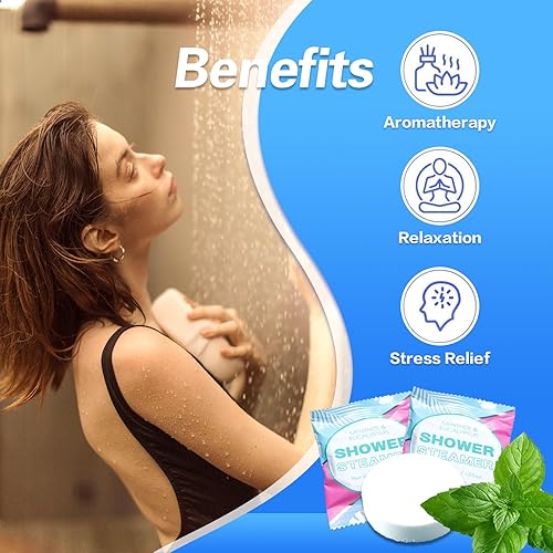 Miniatura 3 de Vaporizadores de ducha para aromaterapia, 8 paquetes de lavanda, paquete individual, bombas de baño de ducha de lavanda con aceites esenciales para