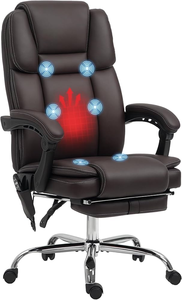 WEi ジュンソ ラキドロ Amazon.com: Vinsetto Massage Office Chair with Footrest and 6