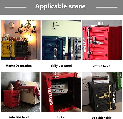 Miniatura 2 de ZHAOYONGLI-End Tables Mesita auxiliar industrial de viento de hierro forjado, mesita de noche creativa, pequeño gabinete de almacenamiento (color