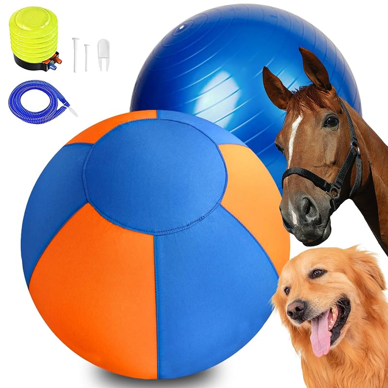Bola de pastoreio para cães TVM com capa reforçada e bomba de ar Blue+Orange, 55,88 cm