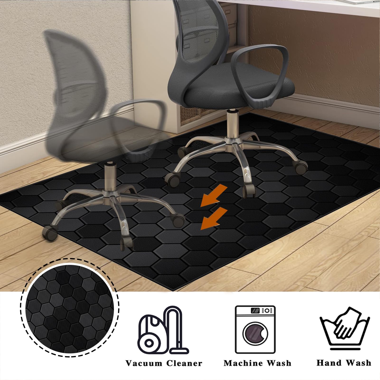 100 x 160 cm Tapis de Chaise Gaming Antidérapant Tapis de Protection de Sol pour Chaise de Bureau Protège Parquet Chaise Roulettes Tapis sous Chaise Bureau Tapis de Sol pour Bureau Plancher de Bois