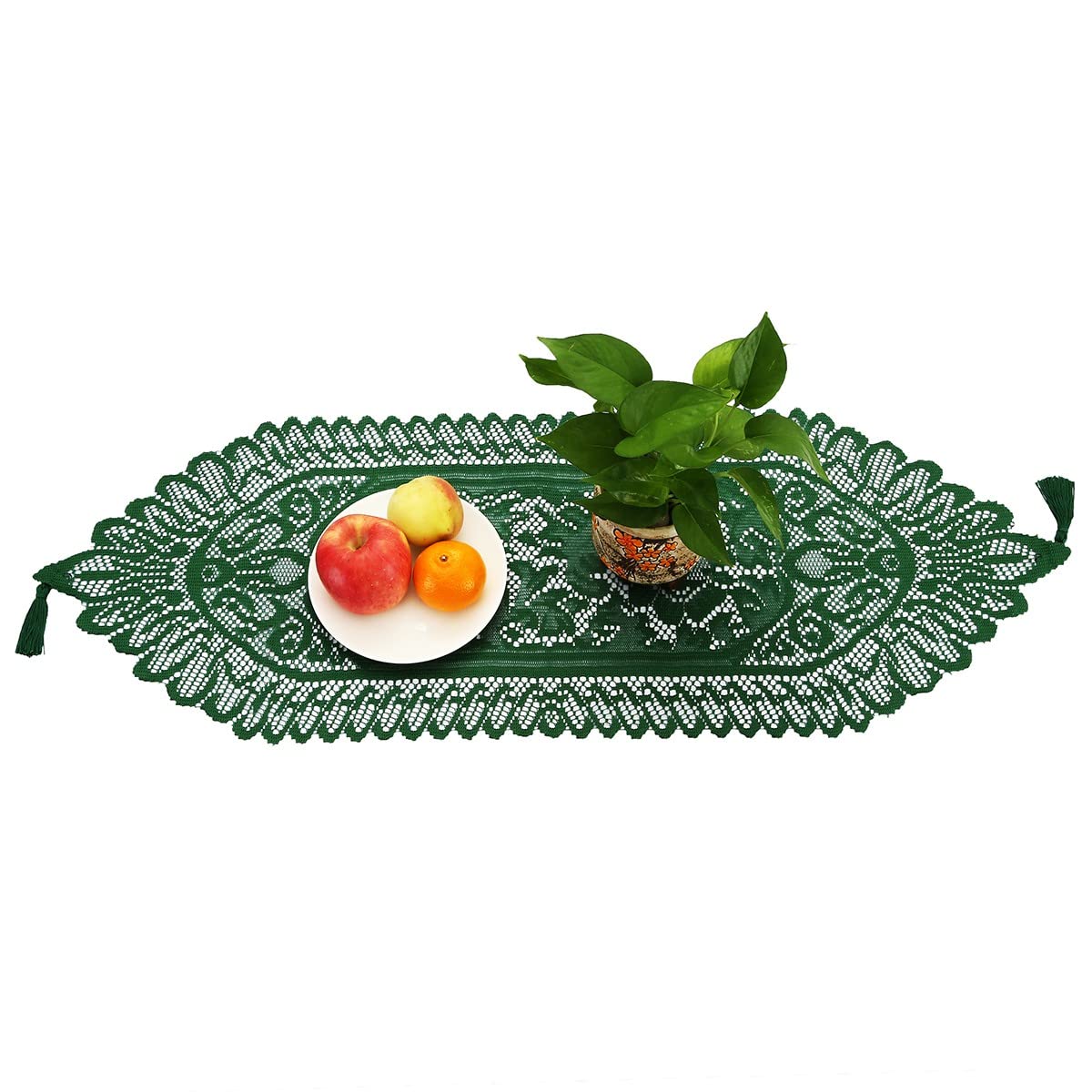KYEYGWO Hollow Lace Table Runners Elegant Mesh Tablecloth Vintage Macrame Table Cover with Tassels for Rustic Boho Wedding Reception Decoration Bridal Showers - Image 3