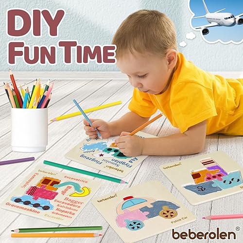 Miniatura 9 de Rompecabezas de madera para niños pequeños de 1 a 3 años con forma de vehículo, rompecabezas grueso Montessori de madera, juguete Montessori de 2 a