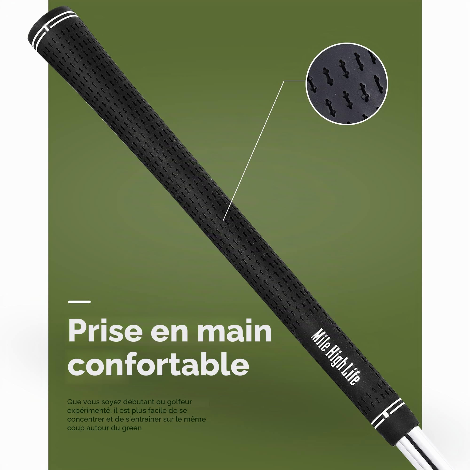 Mile High Life | Ensembles de Cales de Sable de Golf d'entrée de Gamme | Ensembles de Coins de Golf pour débutants | Clubs de Golf Lob Wedge pour Hommes et Femmes (50/52/54/56/58/60/62/64 droitier)