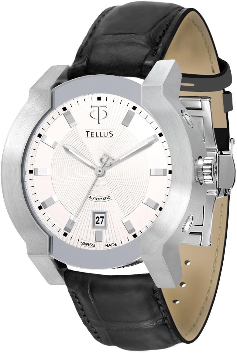 Tellus T1065-X311DRB132 Discoverer 46 Men's Genuine Alligator Leather Strap Watch