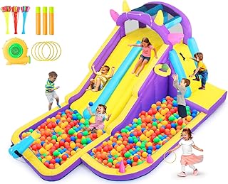 JOYLDIAS Inflatable Water Slide,Water Park Bounce House,Slide Bouncer Ca...