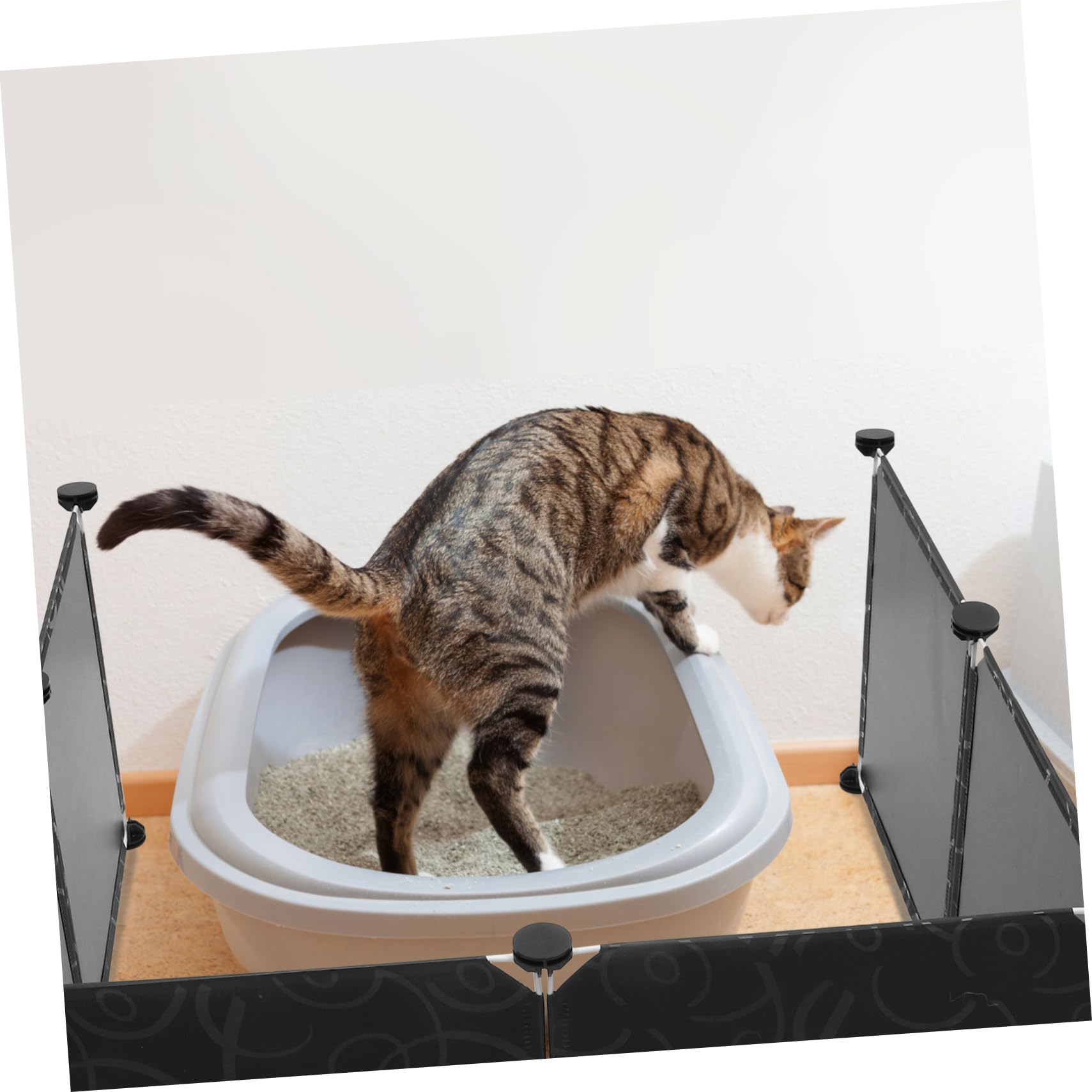Toddmomy 1 Set Extra Large Litter Box Splash Guard Litter Pan Supplies Panneaux Dog Cat Litter Pan Enclosure Walls Shield Pet Cat Enclosure Pp Plastic Resin Tray Lovers Splash - Image 4