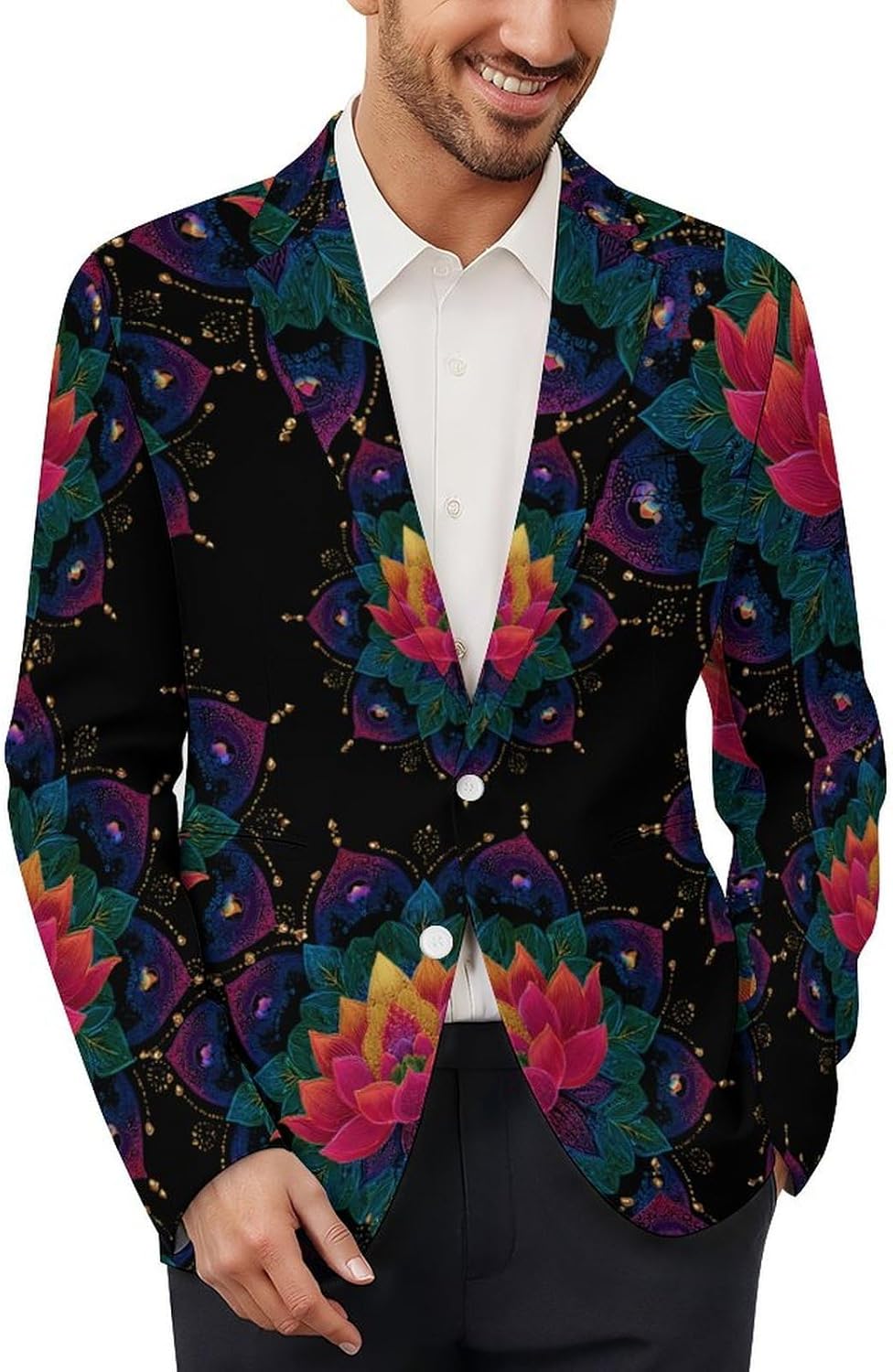 Colorful Mandala Suit Jacket for Men Print Coat Jackets Dress Suits Party Wedding