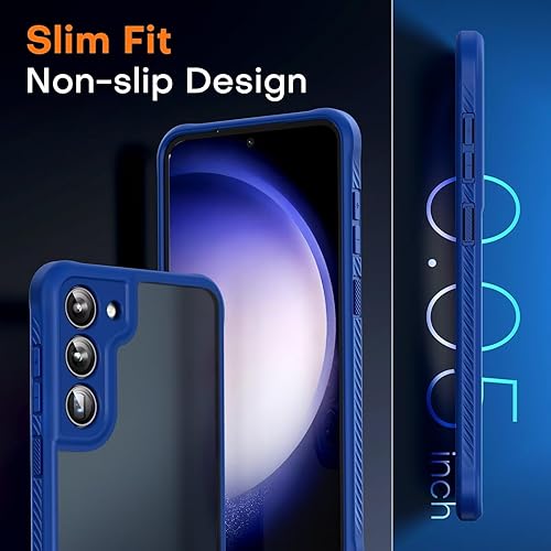 Vista 186 de Funda TOCOL [Paquete de 1+2] diseñada para Samsung Galaxy S22 Ultra, con 2 protectores de lente de cámara, parte trasera dura mate translúcida