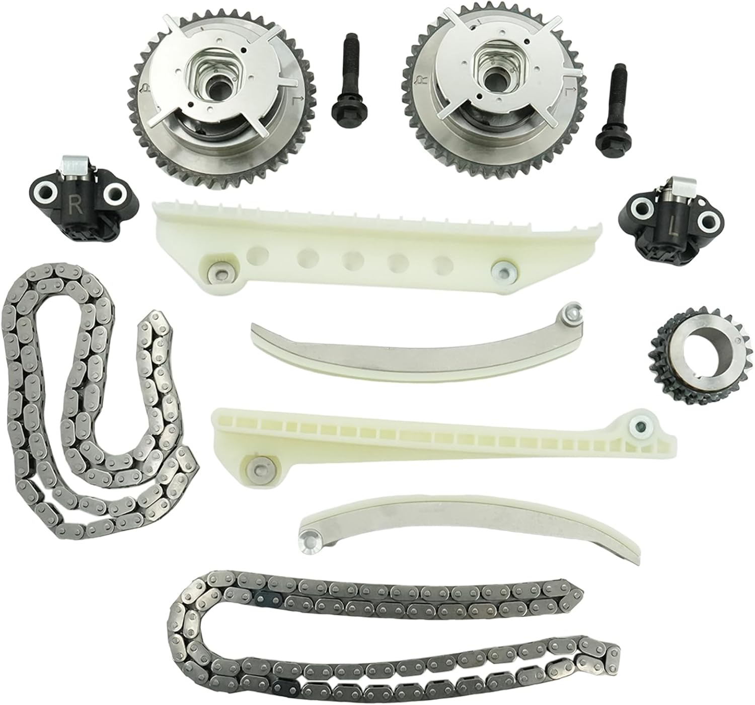 Timing Chain Kit with W/Tensioner VVT Sprocket fits for Ford Explorer 2006-2010 Explorer Sport Trac 2007-2010 F-150 2009-2010 Mustang 2005-2010 Mercury Mountaineer 2006-2010 V8 4.6L 9-0387SKVVT