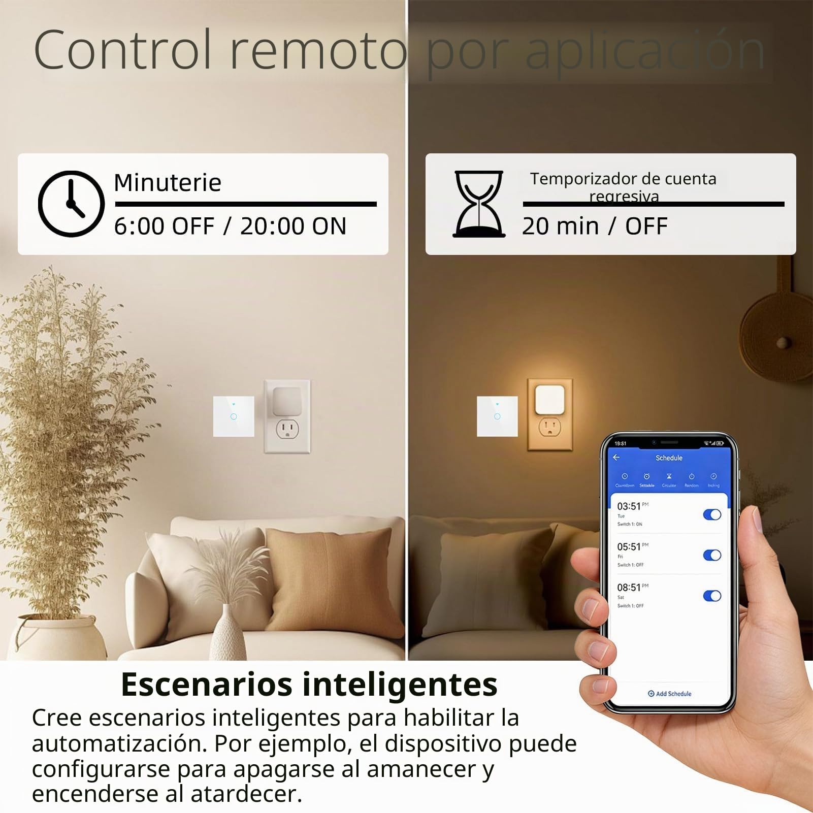 Interruptor Inteligente WIFI Interruptor Tactil luz pared 1 Gang Interruptor Pared WIFI Compatible con Alexa,Tuya y Smart Life Smart, Interruptor Lampara Smart Interruptor Lampara Pared Tactil Vidrio