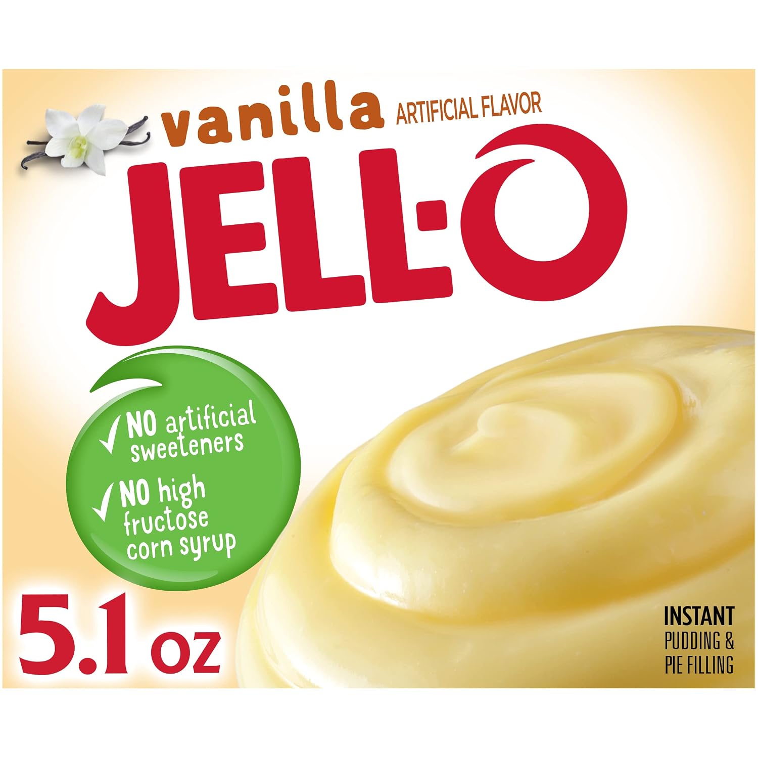 Jell-O Instant Pudding & Pie Filling, Vanilla, 5.1 oz