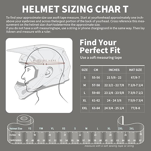Miniatura 4 de VCOROS Adventure - Casco de motocicleta todoterreno VS-908 para ATV, bicicleta de tierra y motocross, de cara completa para adultos, aprobado por DOT
