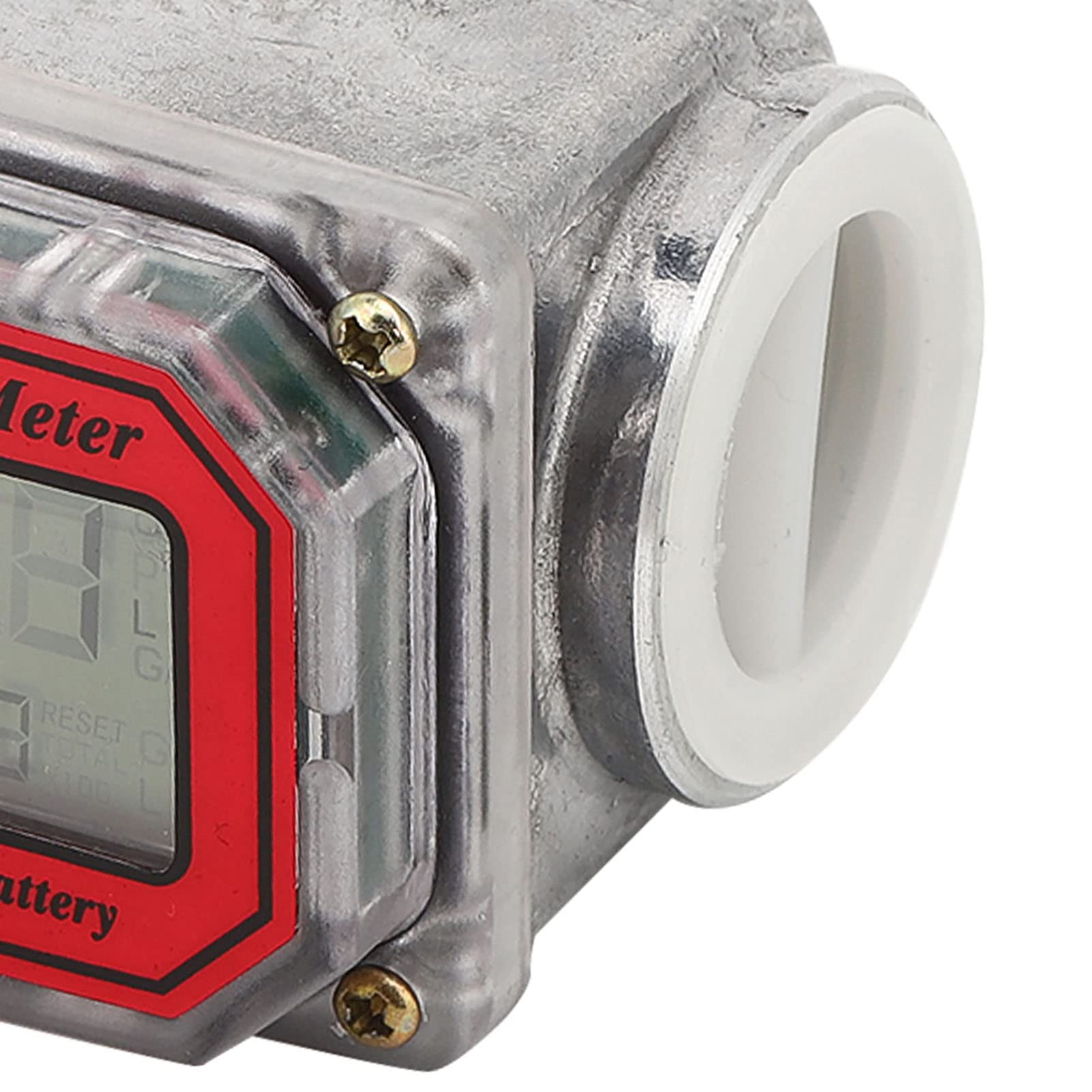 Contalitri Gasolio, Misuratore di Portata Elettronico, Mini Misuratore Di Portata Digitale A Turbina Misuratore Di Portata Carburante 10‑200L 1" NPT(Rosso LLW-25)