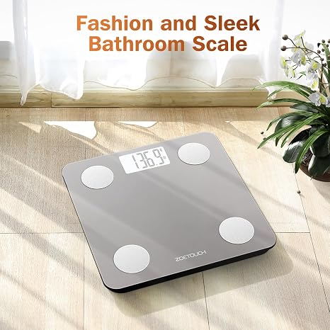 ZOETOUCH Smart Bathroom Scale for Body Weight and Fat, BMI, Digital