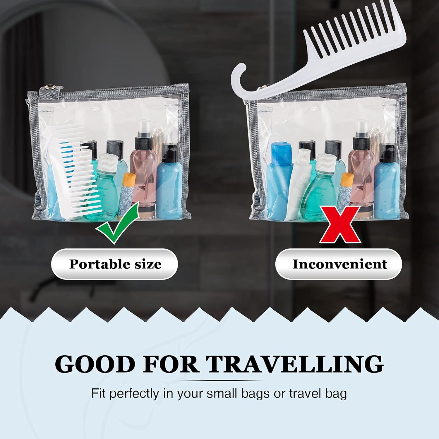 Patelai Wide Tooth Comb Large Hair Detangling Comb for Curly, Wet Dry Hair, No Handle Detangler Accessories(Transparent White)