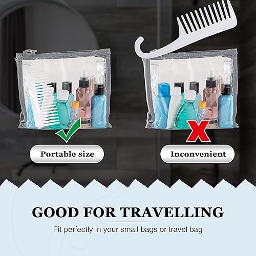 Miniatura 15 de Patelai Peine de dientes anchos, peine desenredante grande para cabello rizado, húmedo y seco, sin mango, accesorios desenredantes (ámbar)