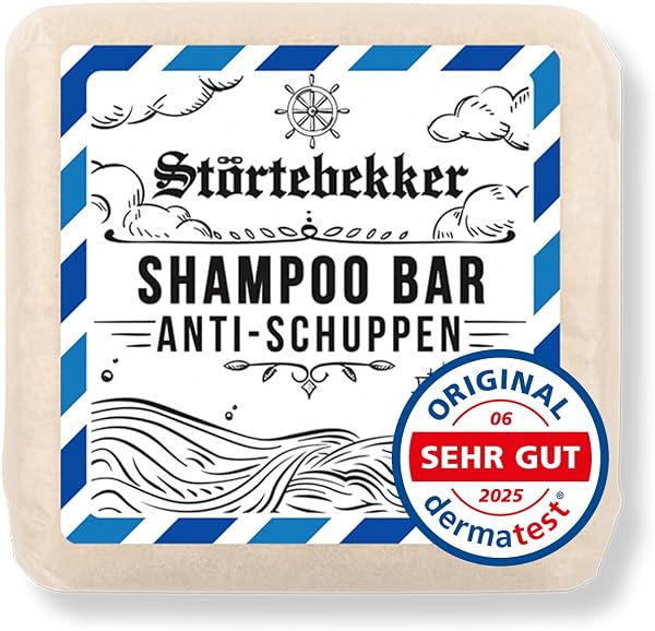 NEU: Störtebekker® Premium Festes Anti Schuppen Shampoo - Festes Shampoo Herren & Damen - 3in1 Duschseife Männer für Haare & Kopfhaut - vegan, handgefertigt (100g) - 1