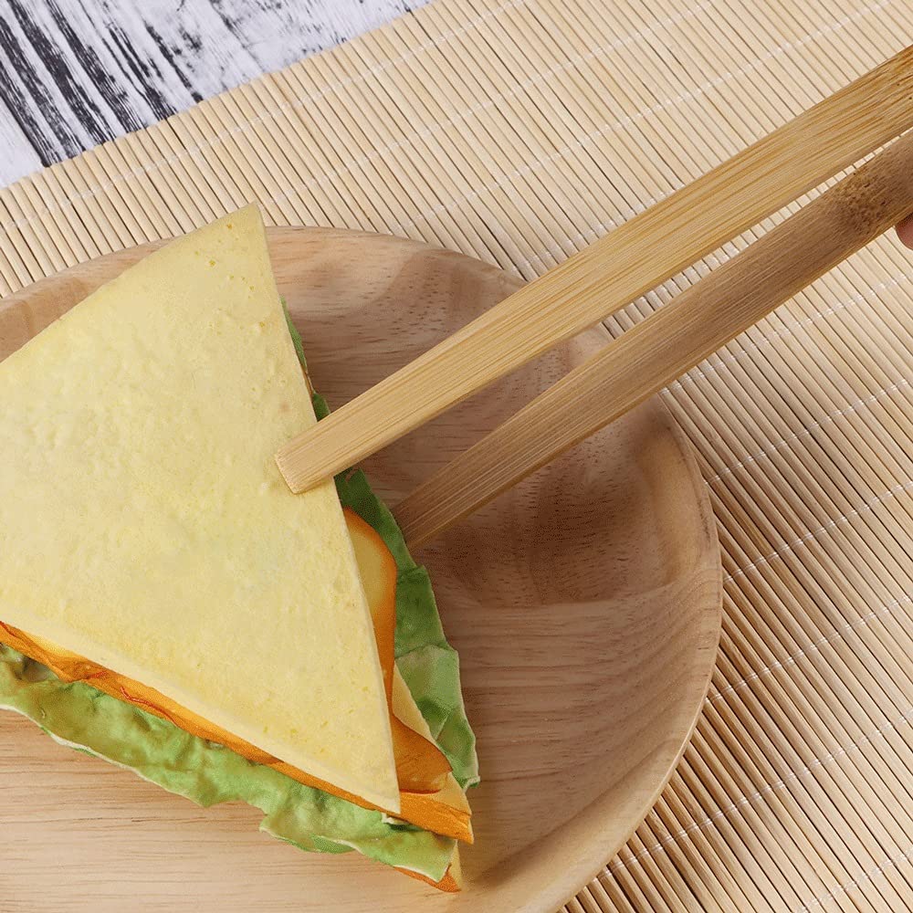 Pinzas de Cocina, tostadora de bambú, Pinzas de Cocina, tostadora Larga de fácil Agarre, Pinzas para Servir para cocinar Tostadas, Pan, Barbacoa, Asar, Hornear, freír