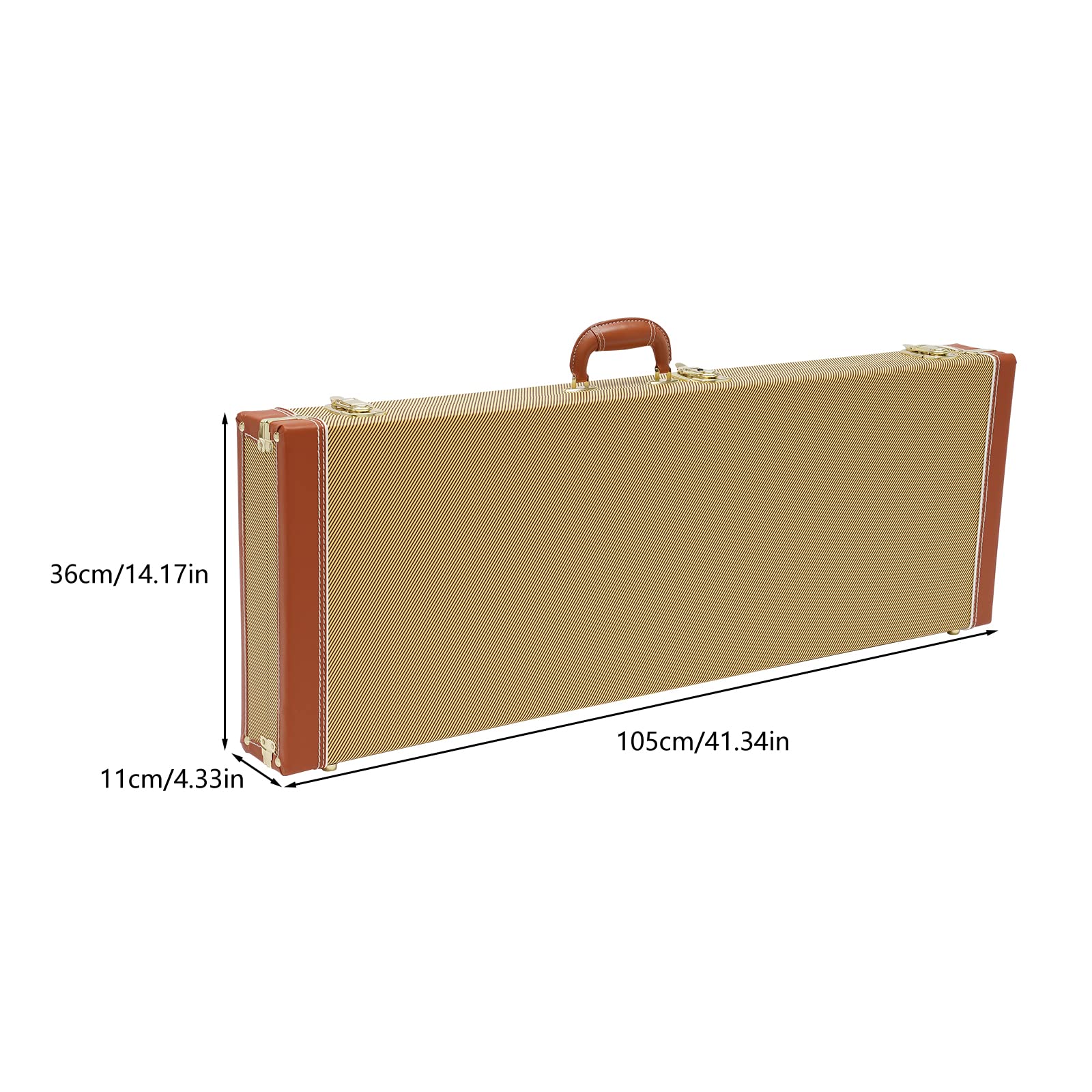 Étui élégant pour guitare électrique, portable, rectangulaire, rigide, avec clé, étanche, avec sangle et poignée, pour guitare électrique, 105 x 36 x 11 cm, jaune, jaune, 105*36*11cm, Moderne