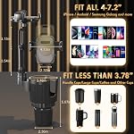 Cup Holder Phone Mount for Car,2 in 1 Universal Cup Holder Expander Adjustable Base with Phone Mount,Long Neck with 360°Rotation Phone Holder for Car for iPhone,Samsung and All Phones,Men Father Gifts
