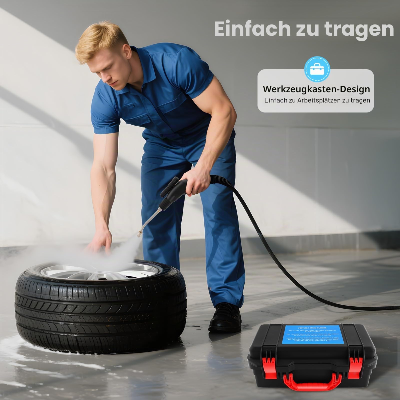 3000W Hochtemperatur Dampfreiniger KFZ Steam Cleaner Reinigungsmaschine Tragbarer Dampfreiniger, Ipx4 Hand Dampfreiniger DampfreinigungsgeräT Zur Reinigung Von Herden Dunstabzugshauben, 3,5 Bar