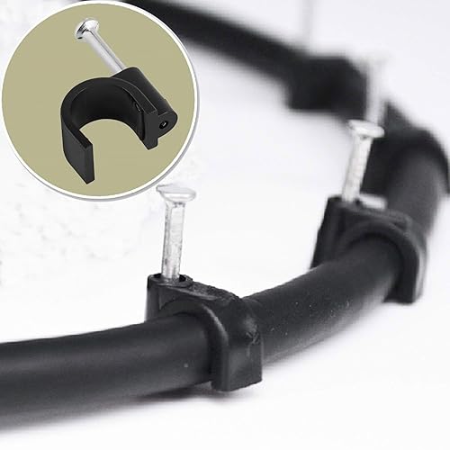 Miniatura 3 de Paquete de 100 clips de cable Ethernet para clavos de 0.315 in para cable eléctrico, Ethernet, cable de plato, cable coaxial, RG6, RG59, CAT6, RJ45