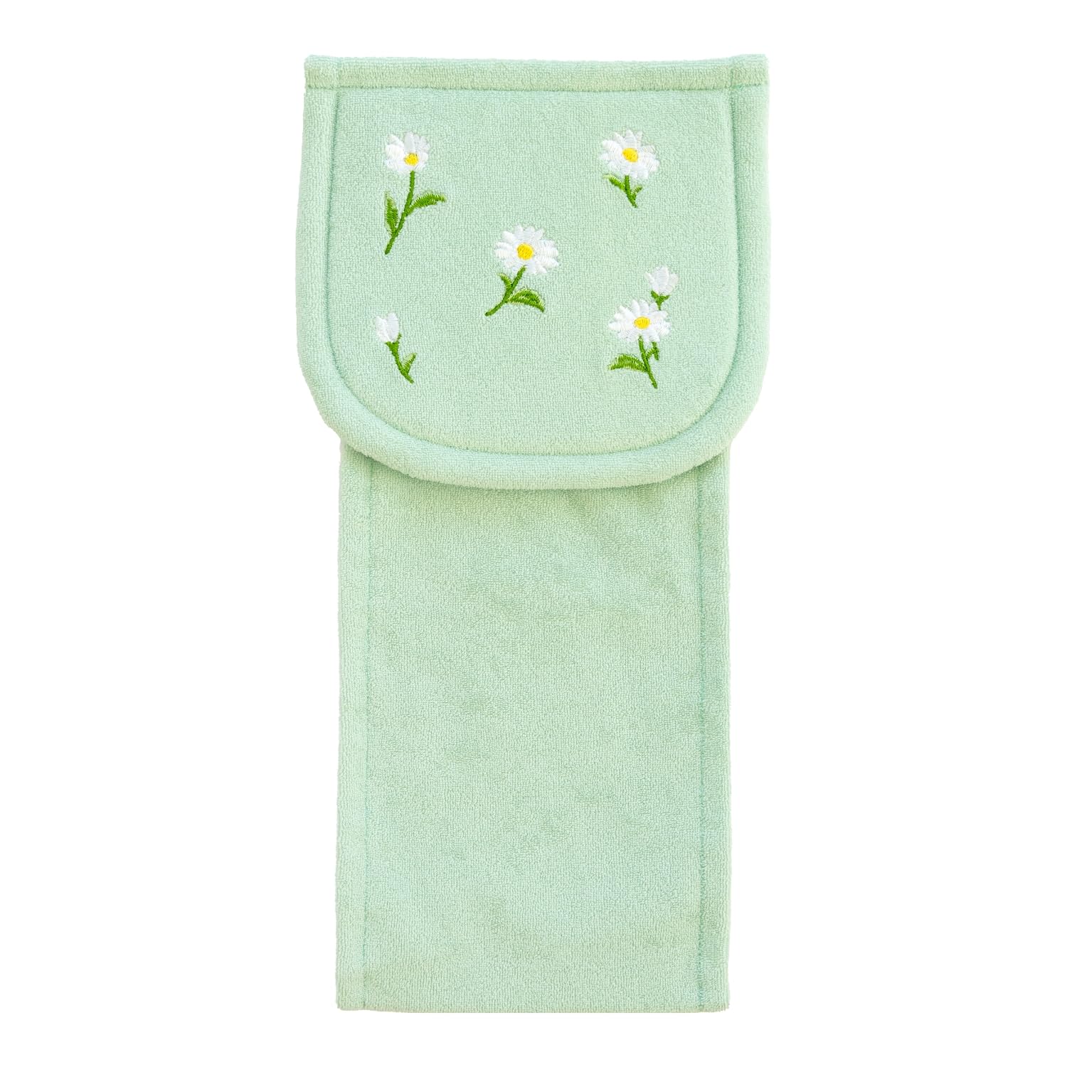 オカ(OKA) フルールブラン トイレットペーパーホルダーカバー グリーン (洗える 花柄 フェミニン 北欧 ストック収納付き)