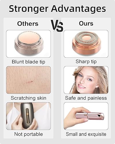 Miniatura 3 de Depilación facial para mujeres, removedor de vello facial sin dolor con 2 cabezales de repuesto, tamaño de lápiz labial, recargable por USB,