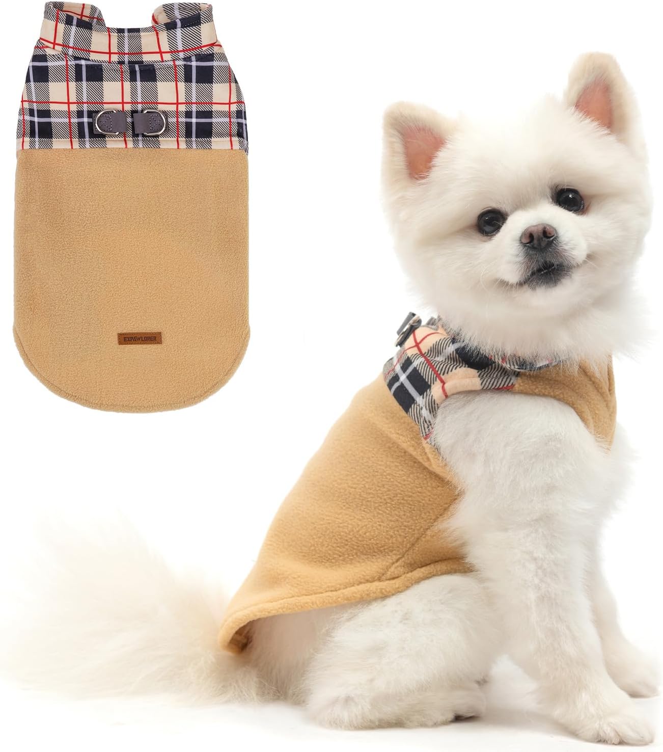 EXPAWLORER Fleece Dog Sweater for Small Medium Dogs
