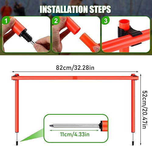 Vista 11 de TOBWOLF 6PCS 6FT Adjustable Soccer Agility Training Poles, Detachable Sports Training Speed Sticks, Slalom Training Agility Pole Set, Outdoor Speed