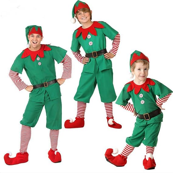 Generico Costume Da Elfo Di Natale Per Bambini Adulti Natale Set Famiglia Vestito Da Elfo Bambina Carnevale Gonna Cappelli Calzini Christmas Santa Generico Costume Da Elfo Di Natale Per Bambini Adulti Natale Set Famiglia Vestito Da Elfo Bambina Carnevale Gonna Cappelli Calzini Christmas Santa