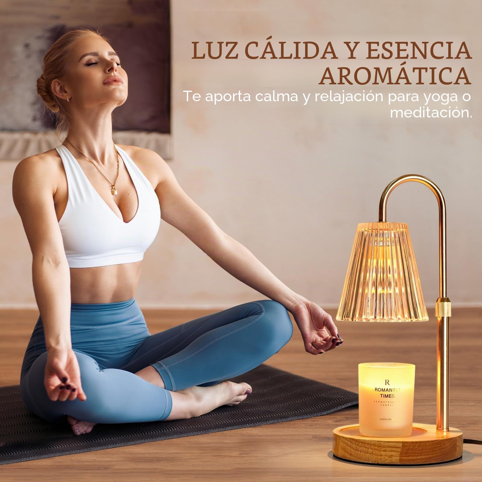 Funistree Lámpara Calentadora Velas, Candle Warmer Lamp, Regulable con Temporizador, Altura Ajustable, Calentador Eléctrico Sin Llama, Incluye 2 Bombillas, Regalo Ideal para Mujeres, Decoración Hogar