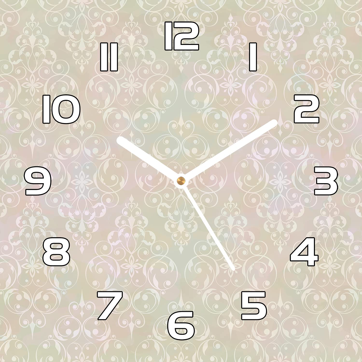 Horloge en verre aiguilles noires lisibles 30x30 cm impression haute définition abstrait