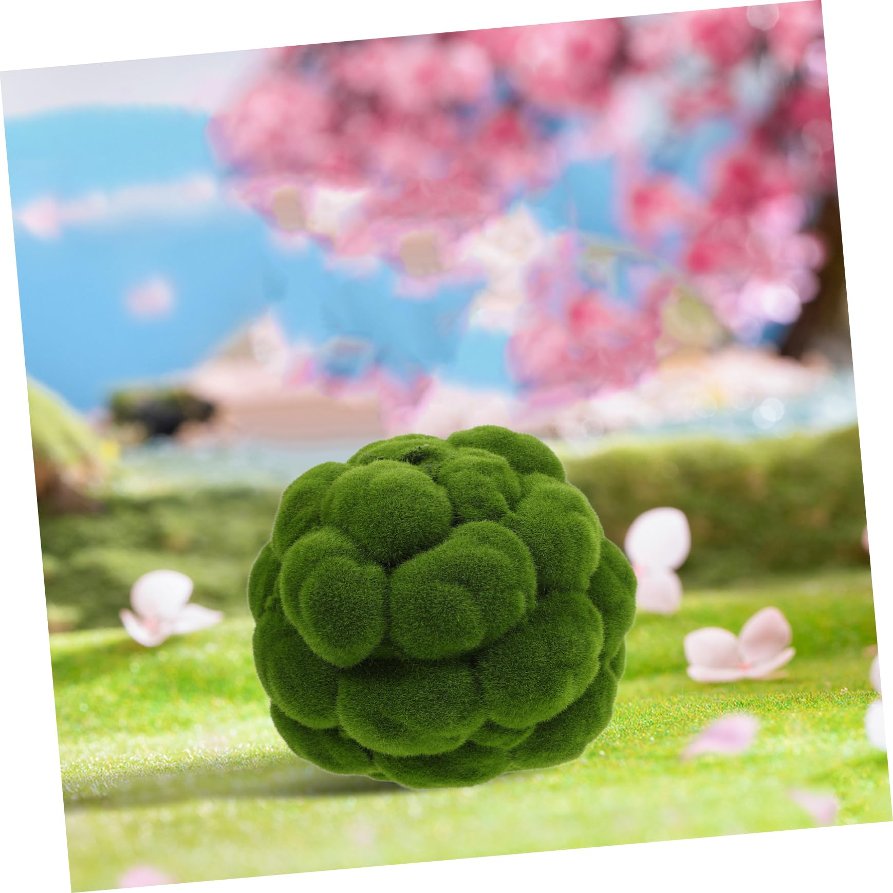 Amosfun Bola de Musgo Artificial Verde 1 PVC para Decoración