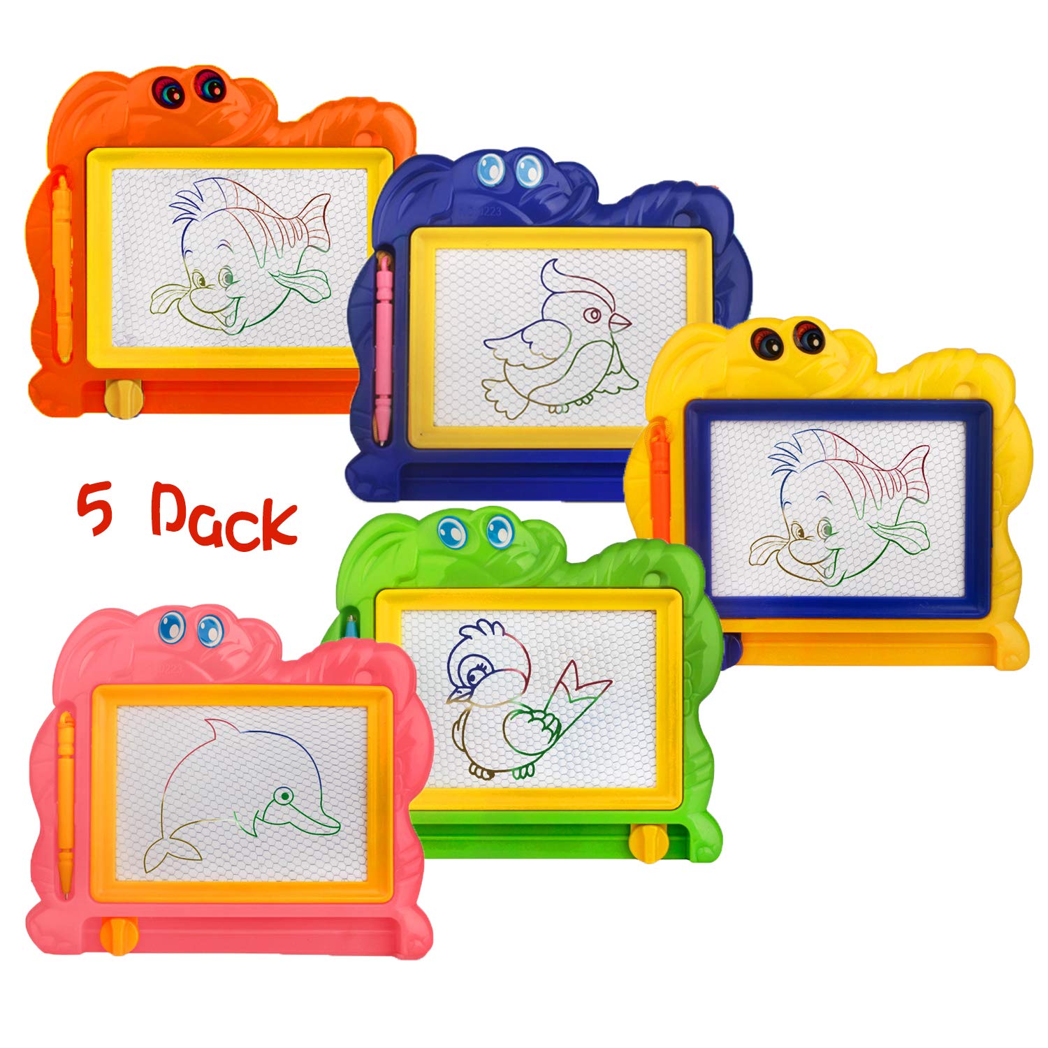 Hymaz5 Piece Mini Magnetic Drawing Board for Kids - Travel Size Erasable Doodle Board Set - Small Drawing Painting Sketch Pad - Perfect for Kids Art Supplies & Party Favors,Prizes for Kids Classroom