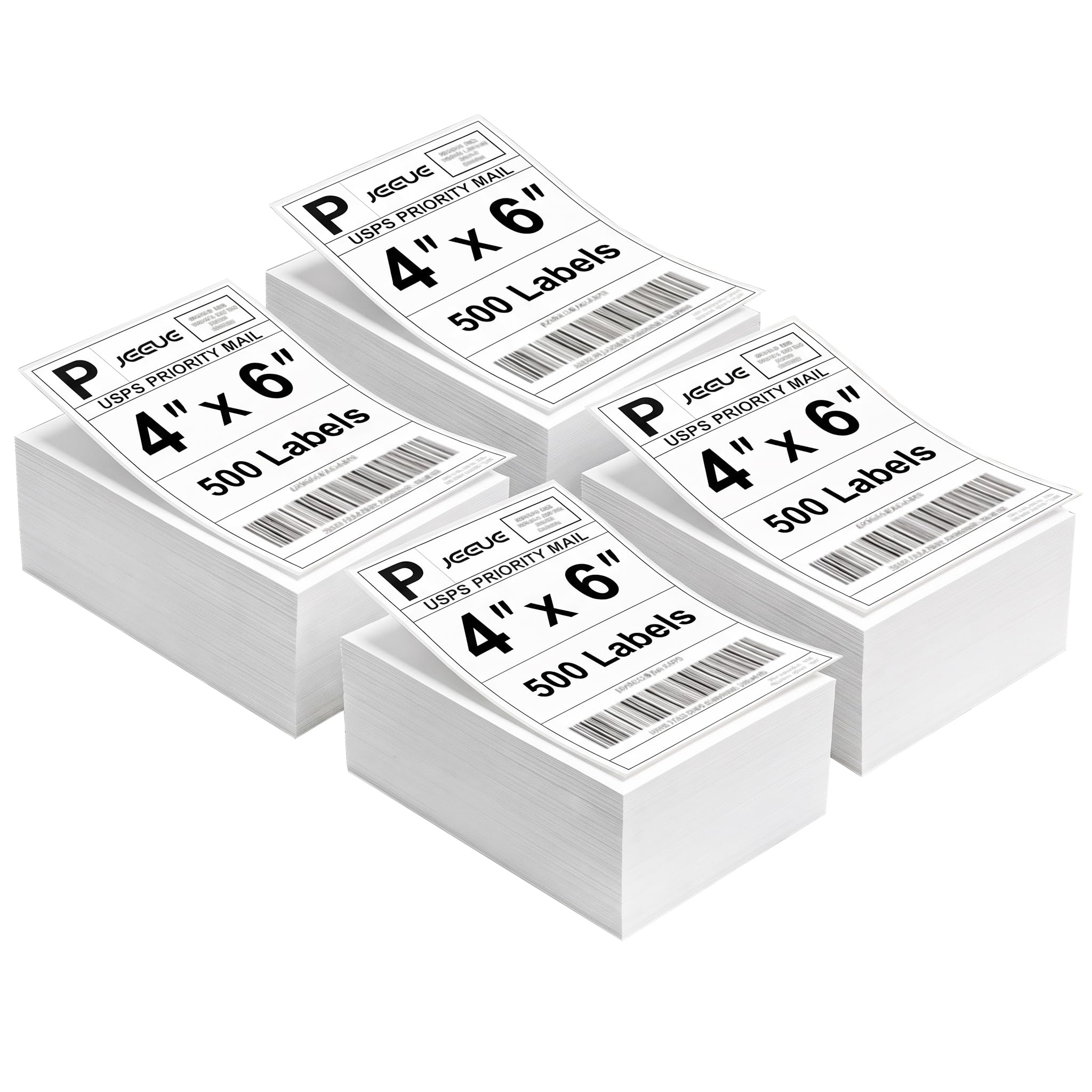 Lot de 4 étiquettes thermiques pour imprimantes Rollo Zebra 4 x 6