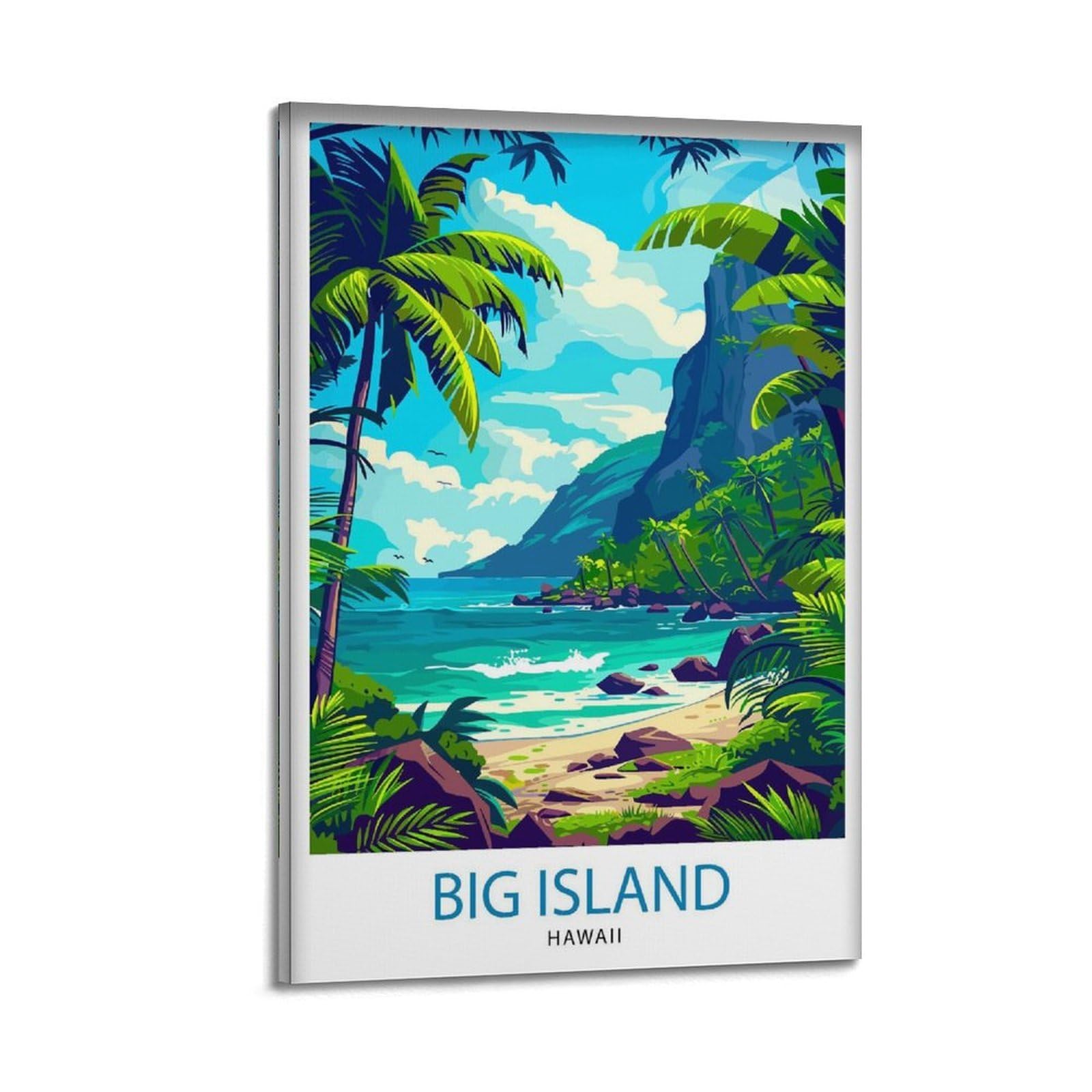 xiaoxiaoshen Big Island Hawaii Travel Lover G Canvas Poster Wall Art Prints Room Aesthetic Murals Bedroom And Living Decorations 24x36inch(60x90cm)