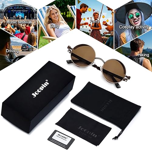 Miniatura 6 de Gafas de sol Joopin polarizadas, estilo Lennon, redondas, gafas de sol estilo hippy redondas para mujer y hombre