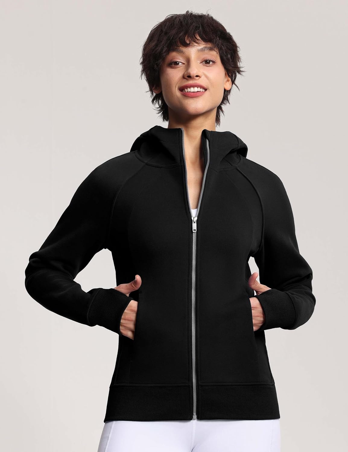 THE GYM PEOPLE Women's Zip Up Hoodies Fleece Workout Jackets Sweatshirts with Pockets Thumb Hole - Image 6